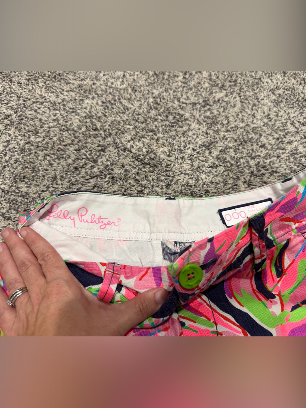 Lilly Pulitzer Women's Tropical Print Stretch Shorts - Pink Multi - Picture 2 of 4